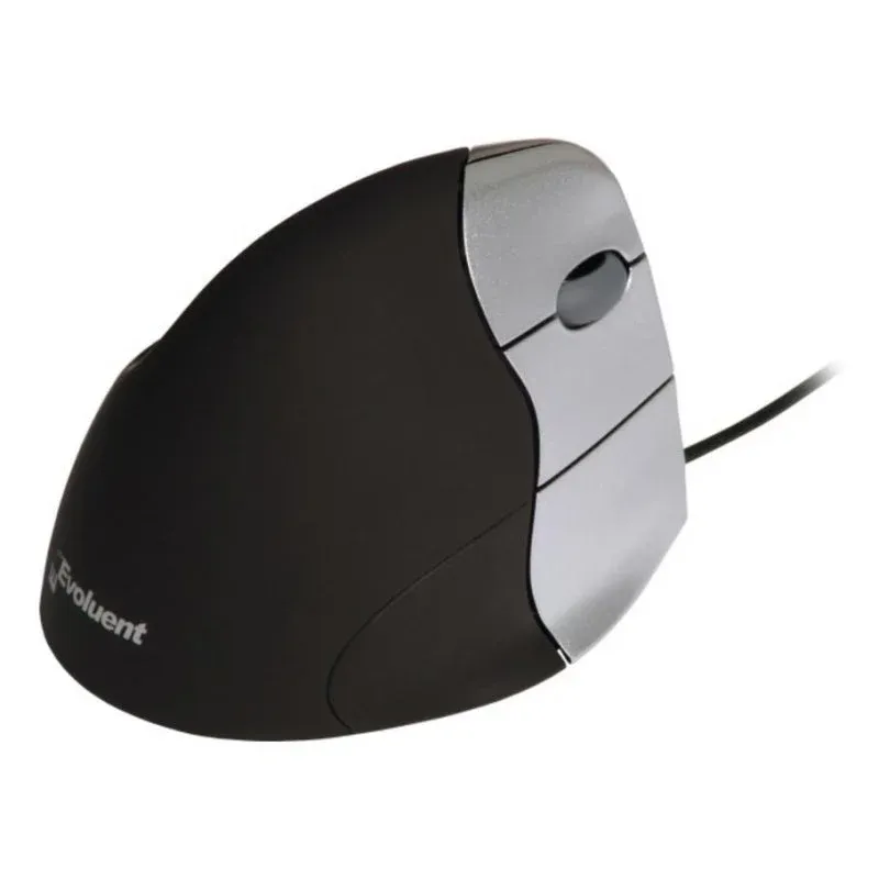 Rato Evoluent VM3R USB 2600 DPI Preto Prata Vertical 5 Botões