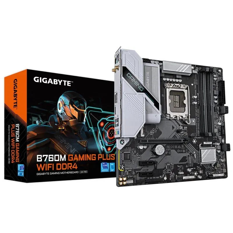 Gigabyte B760M GAMING PLUS WIFI DDR4 Motherboard Micro-ATX Intel B760 LGA 1700 WiFi 6 2xM.2