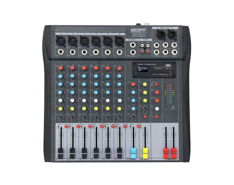 Mesa Mistura c/ Efeitos PowerAcoustics MX8 USB V2