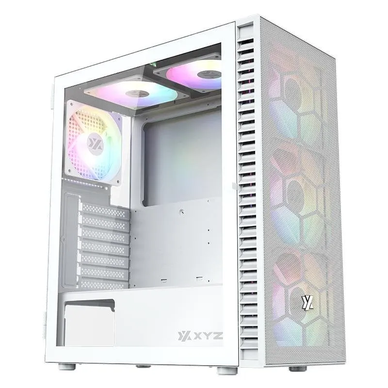 Caixa de Computador Caixa xyz AIRONE 100 Mesh 6x Ventoinhas ARGB Vidro Temperado Branca