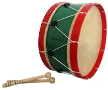 Bombo Tradicional Adamastor Nº6 Verde/Aro Vermelho 45cm