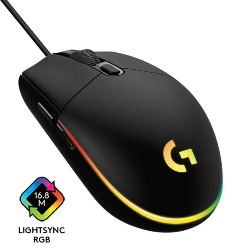 Rato Logitech G102 LightSync USB 8000 DPI Preto RGB 6 Botões
