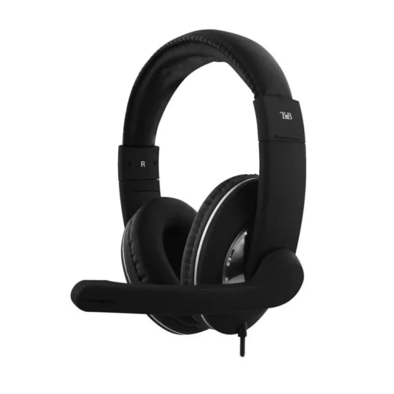 T'nB HS-500 Headset USB com Microfone Integrado com Controlo de Volume/Silenciar e Cabo 2m Pretos