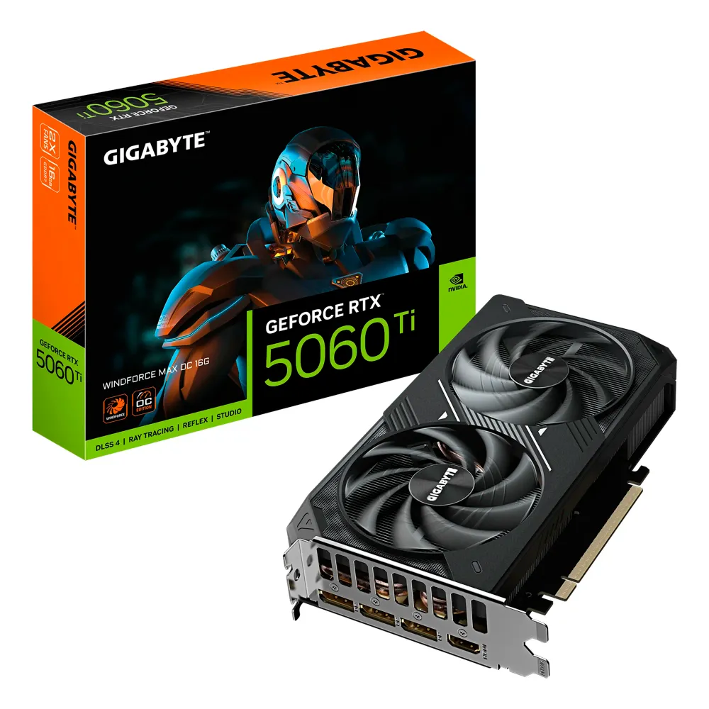 Placa Gráfica Gigabyte NVIDIA GeForce RTX 5060 Ti Blackwell Windforce Max OC 16 GB GDDR7 DLSS4