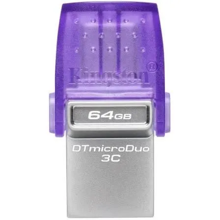 Pen Drive DataTraveler MicroDuo 3C 64GB USB 3.2 Gen 1 (Roxo) - KINGSTON