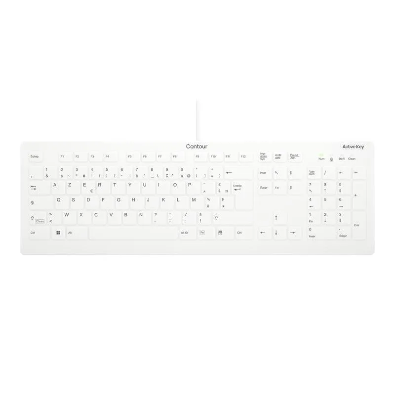 Teclado Contour Design Active Key completo com switch tesoura AZERTY francês branco