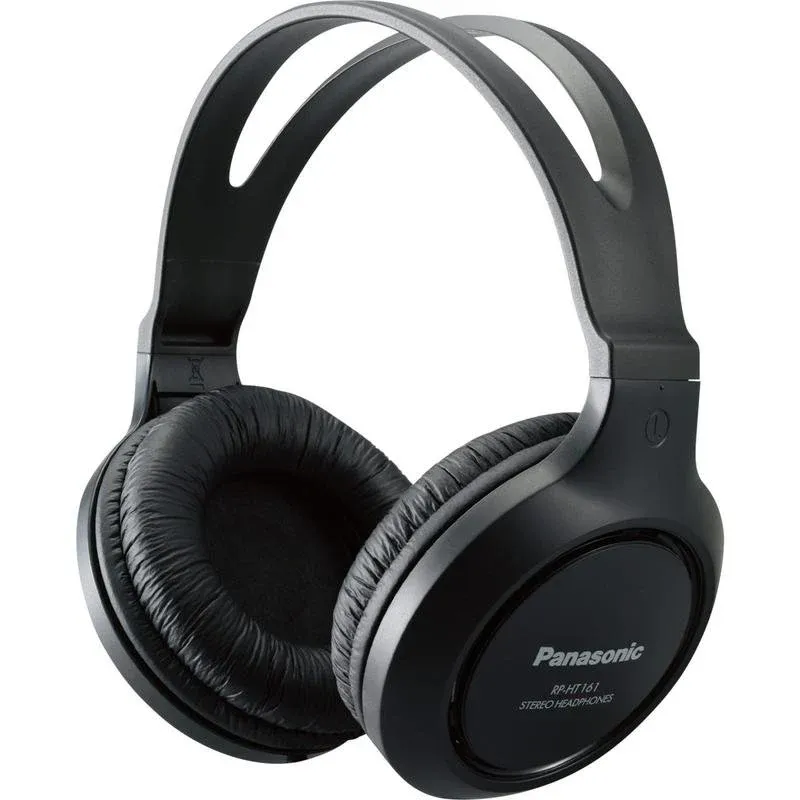 Auriculares Panasonic RP-HT161 com cabo, ligação com fio, uso música, preto