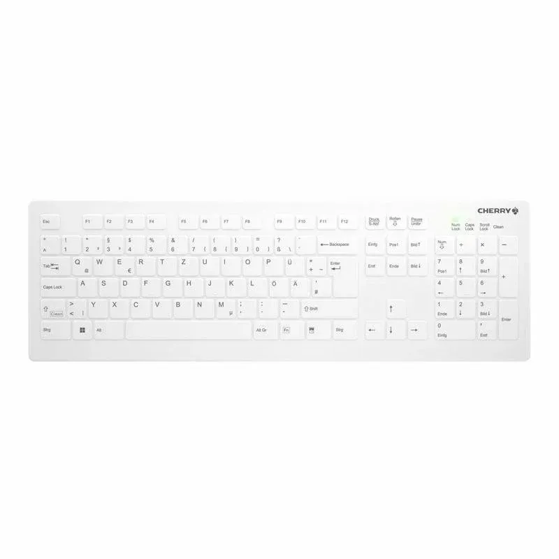 Teclado de tecla de tesoura CHERRY Active Key AK-C8112 Layout DE sem fio branco