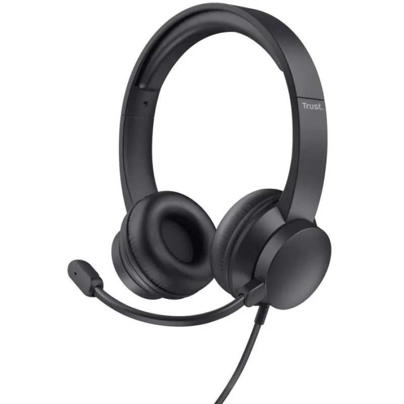 Trust HS-150 Headset de Escritório/Centro de Chamadas 3.5mm para PC Preto