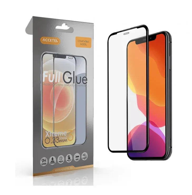 Película ACCETEL 2D Full Glue Glass - IPhone 11 Pro Preto