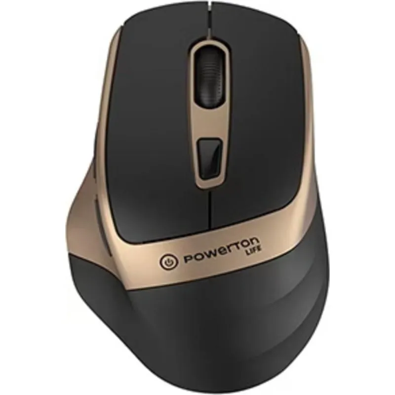Ratón Powerton LIFE FLIXO sem fios 1600 DPI USB Preto Dourado 6 Botões