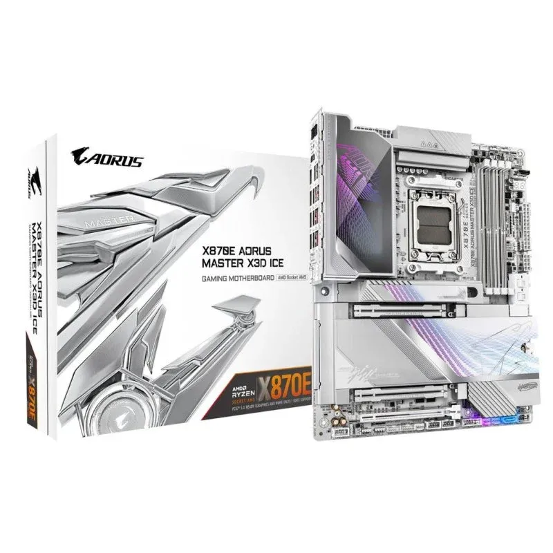Motherboard Gigabyte X870E AORUS MASTER X3D ICE AMD X870E AM5 DDR5 ATX WiFi 7 10GbE USB4