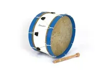 Bombo Tradicional Adamastor Nº4 Branco/Aro Azul 38cm