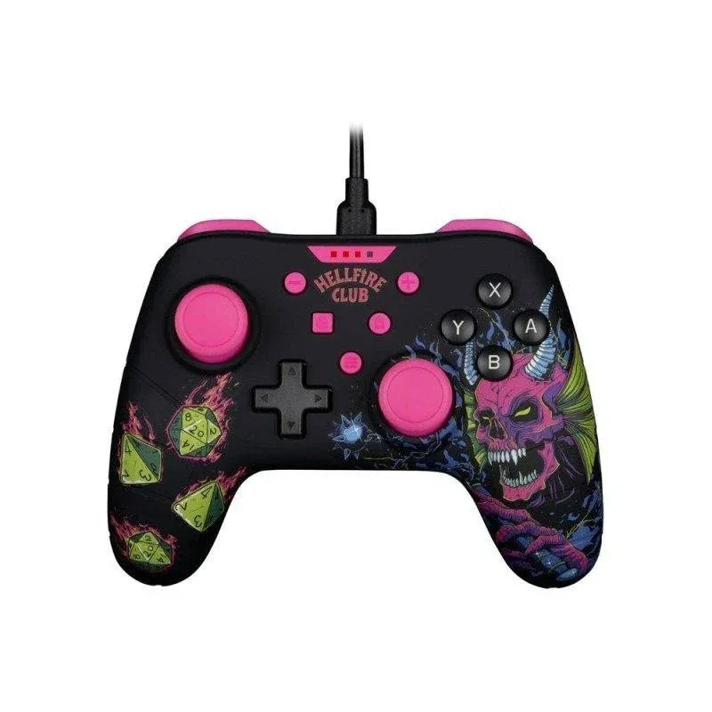 Comando Konix Stranger Things para Nintendo Switch, 3 m, Preto e Rosa