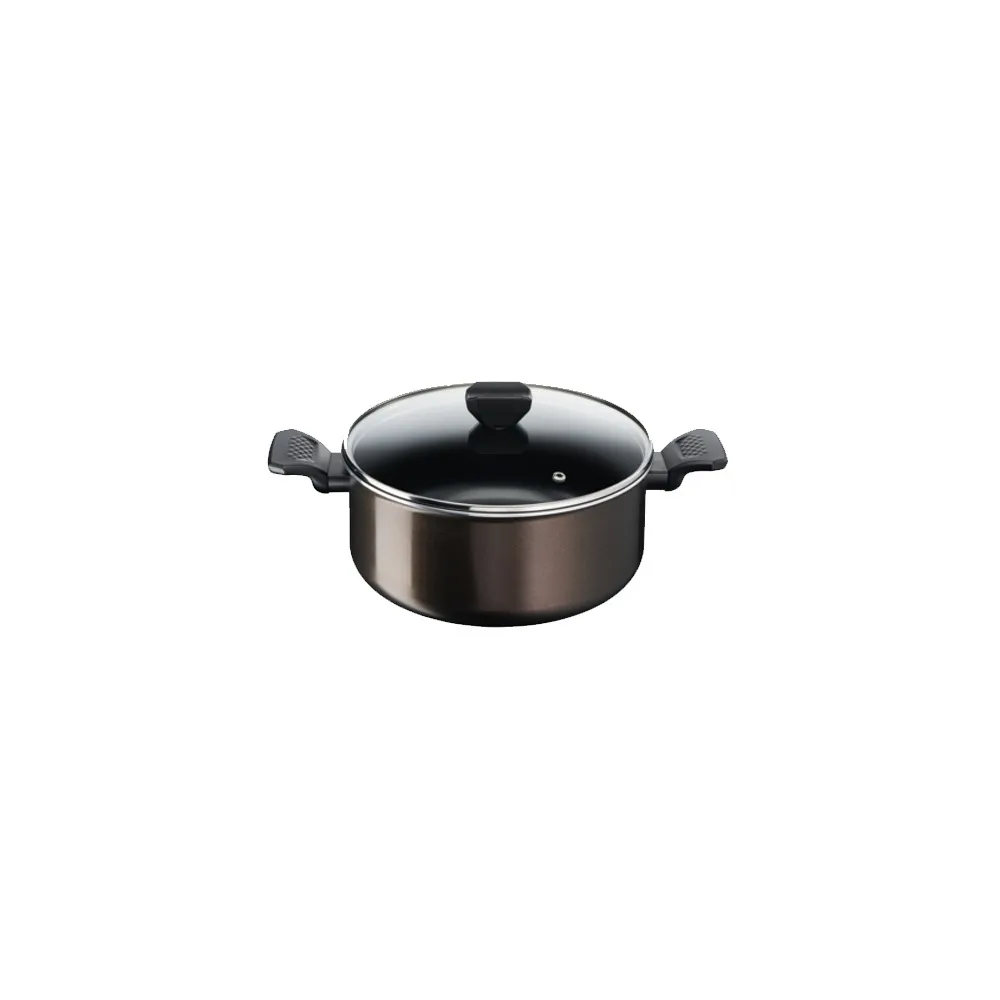 TACHO TEFAL EASY COOK & CLEAN 24CM + TAMPA VIDRO – B5544602
