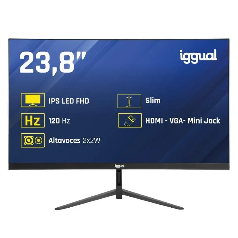 Monitor IGGUAL ML24S 23,8" FullHD 120Hz IPS Frameless Altifalantes 1ms VESA