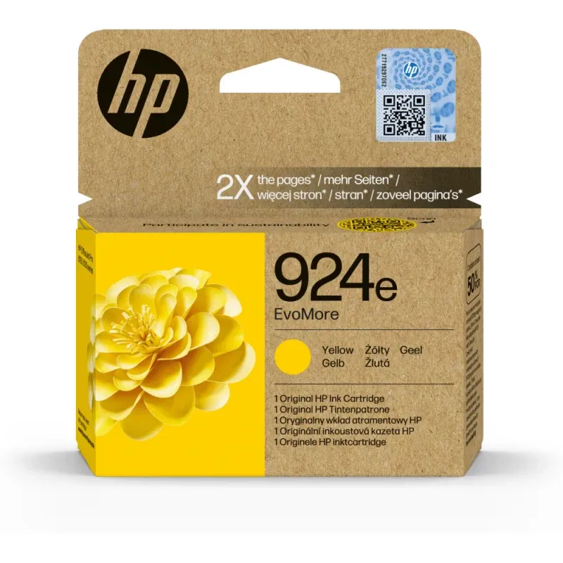 TINTEIRO HP 924E EVOMORE AMARELO ORIGINAL