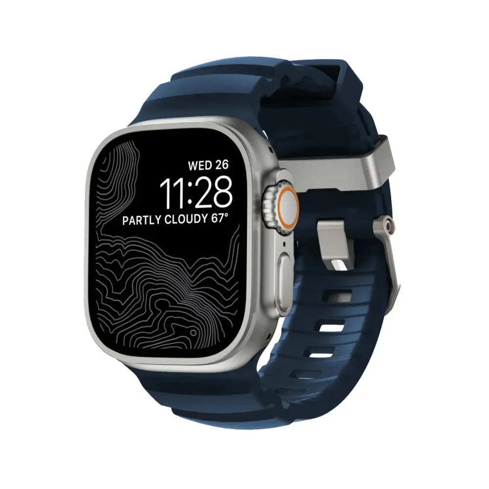 Bracelete Nomad Rocky Point Apple Watch 46mm Azul/Prateado