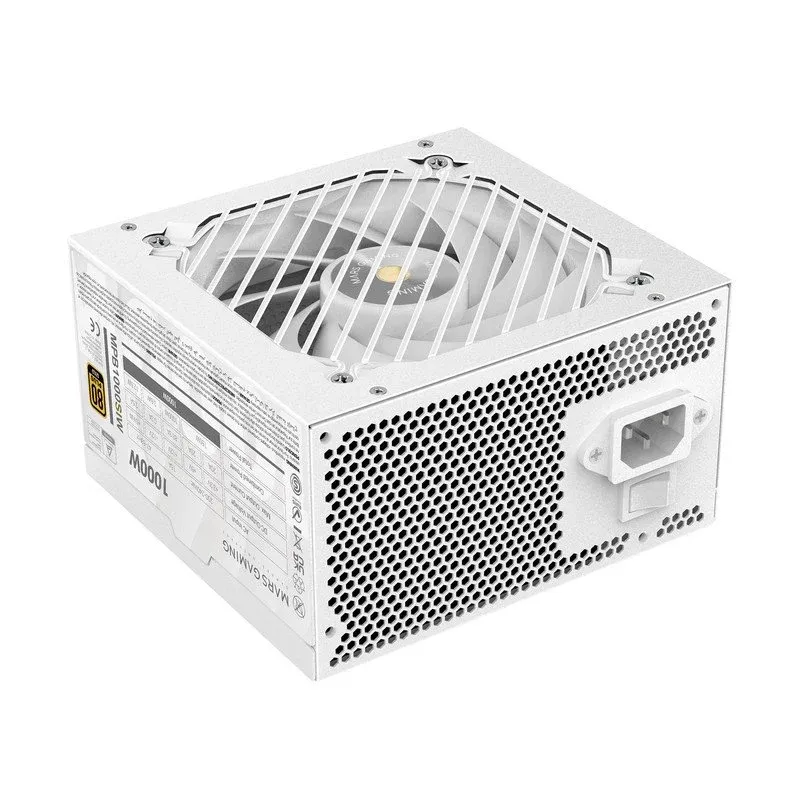 Fonte Alimentação Mars Gaming MPB1000SIW Fonte de Alimentação ATX 1000W 80Plus Gold 90% com 7 Anos de Garantia Branca