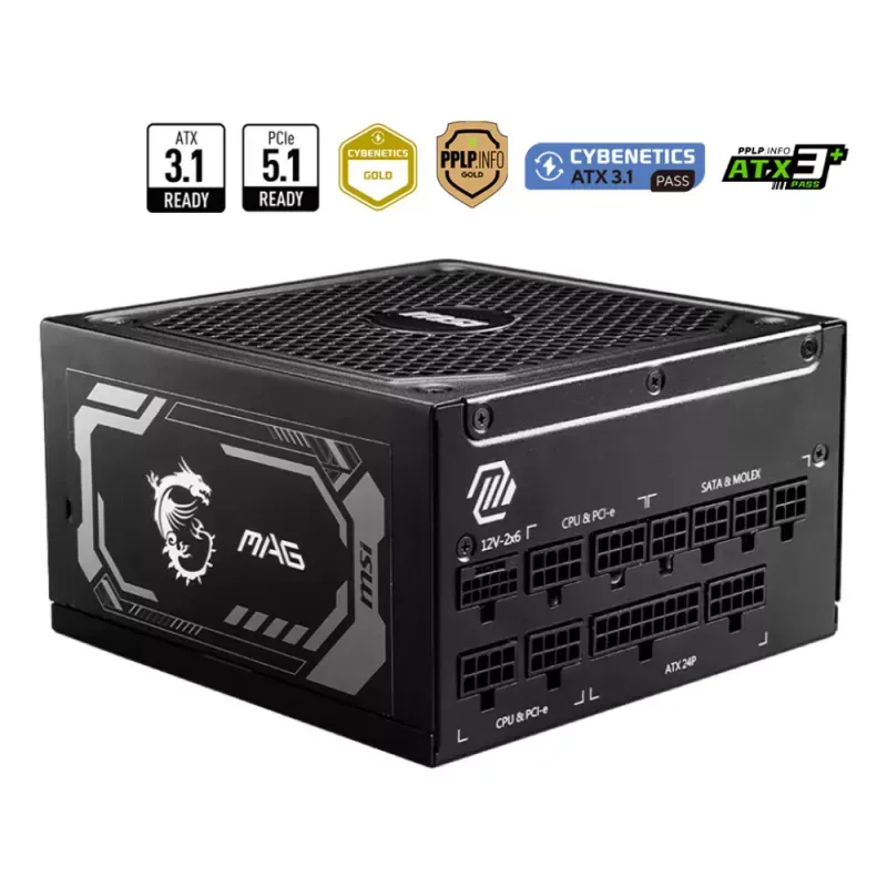 Fonte Modular MSI MAG A1250GL 1250W 80+ Gold PCIE5