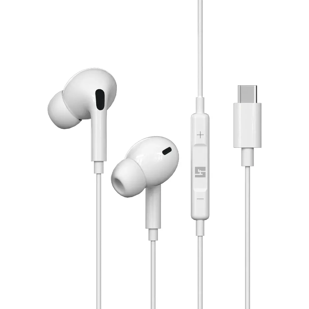Auriculares halfmman smart in-ear type-c com microfone branc