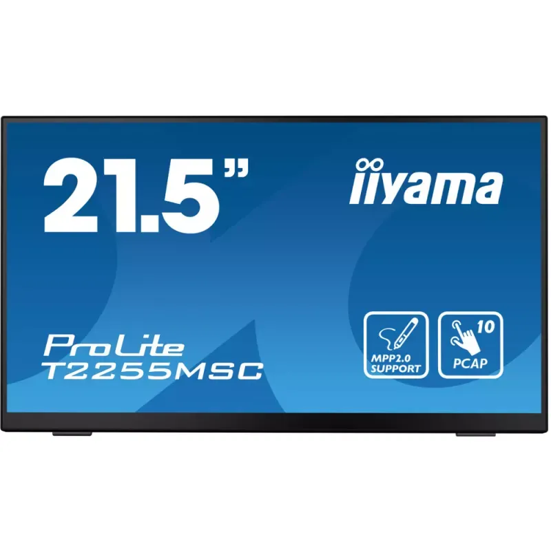 iiyama ProLite T2255MSC-B1 - Monitor LED - 21.5" - ecrã de toque - 1920 x 1080 Full HD (1080p) @ 60 Hz - IPS - 400 cd/m² - 1000:1 - 5 ms - HDMI, DisplayPort - altifalantes - preto opaco