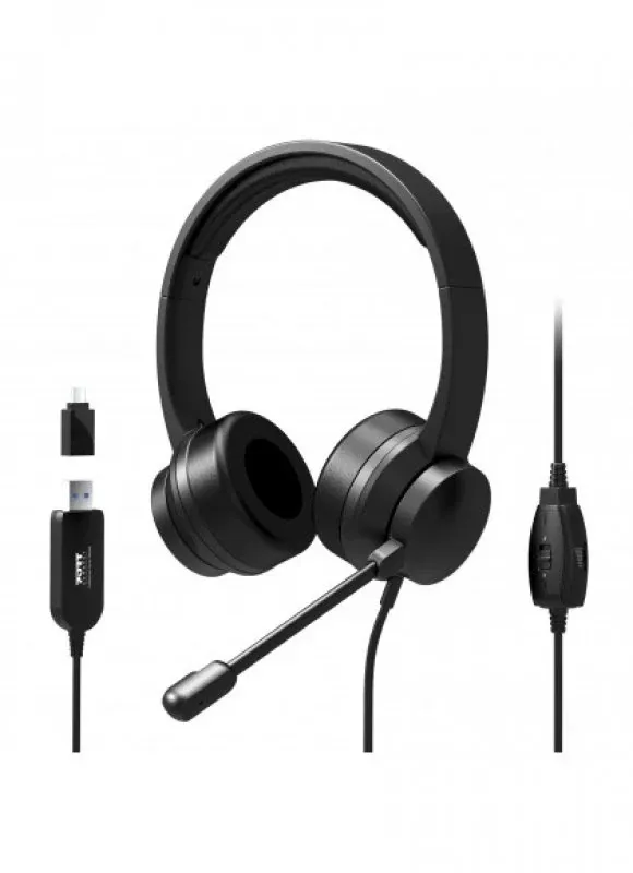 PORT HEADSET CONFORT OFFICE USB 4 CONTROLES COMANDO NOISE CANCEL