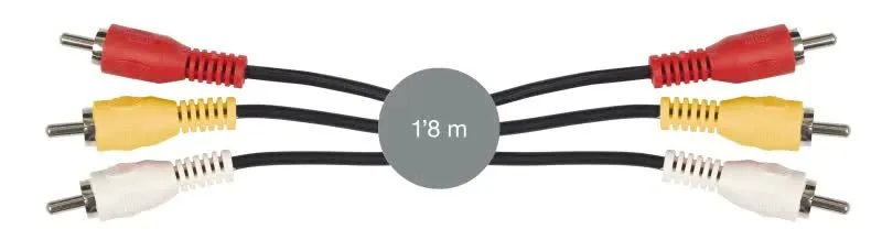 Cabo 3x RCA Macho <-> 3x RCA Macho 1,8m - SV-696-2