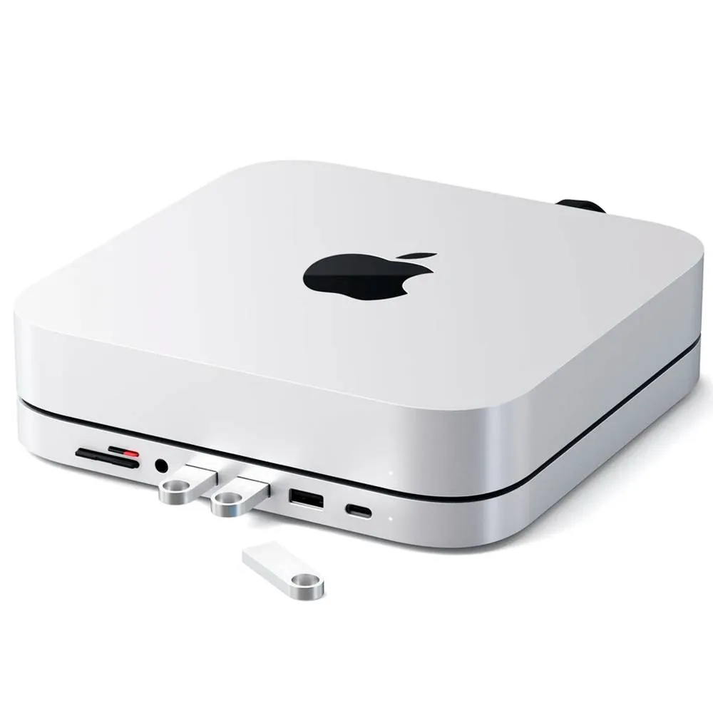 Adaptador USB-C Stand & Hub Satechi Aluminum p/ Mac Mini Prateado