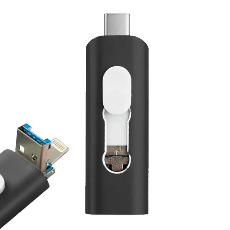 Pen Drive Cool 3 em 1 128GB Lightning / Tipo-C / Micro-USB Preto