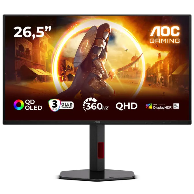 Monitor AOC Gaming 26.5" Q27G4SDR QD-OLED QHD 360Hz 0,03ms Adaptive-Sync HDR1000
