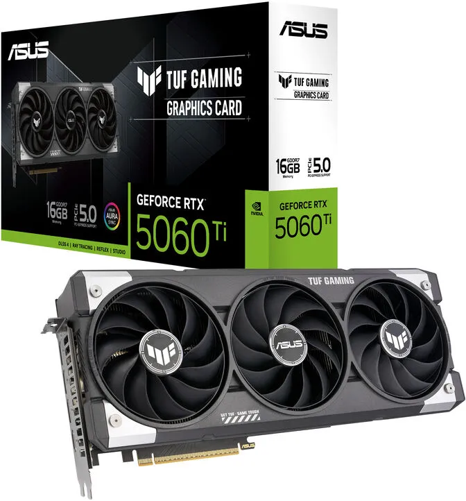 Gráfica Asus GeForce® RTX 5060 Ti TUF Gaming 16GB GDDR7 DLSS4