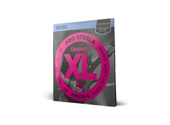 D'Addario EPS170-5 45-130 Regular Light 5-String, Long Scale, XL ProSteels