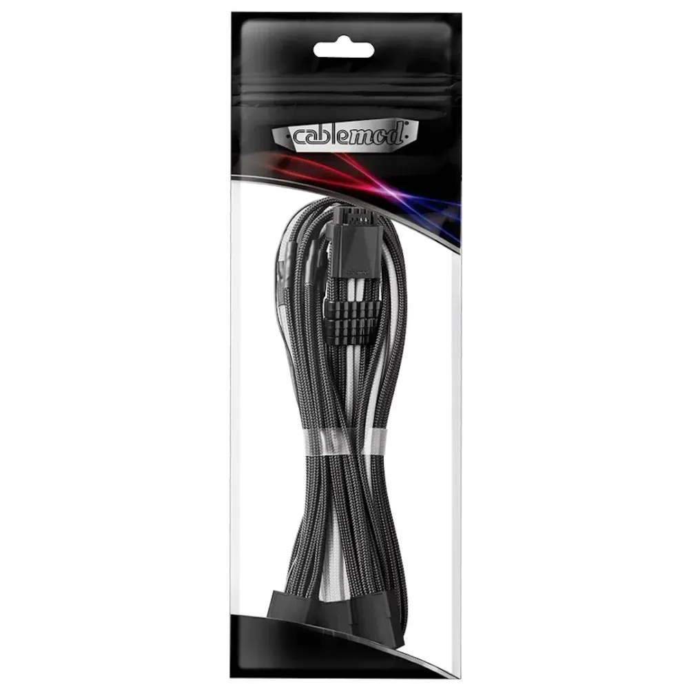 Cabo CableMod Pro ModMesh 12VHPWR 3x PCI-e 45cm Preto e Branco