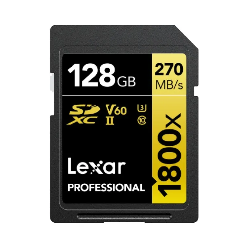 Cartão de Memória Lexar Professional 1800x SDXC 128GB UHS-II U3 V60 Classe 10