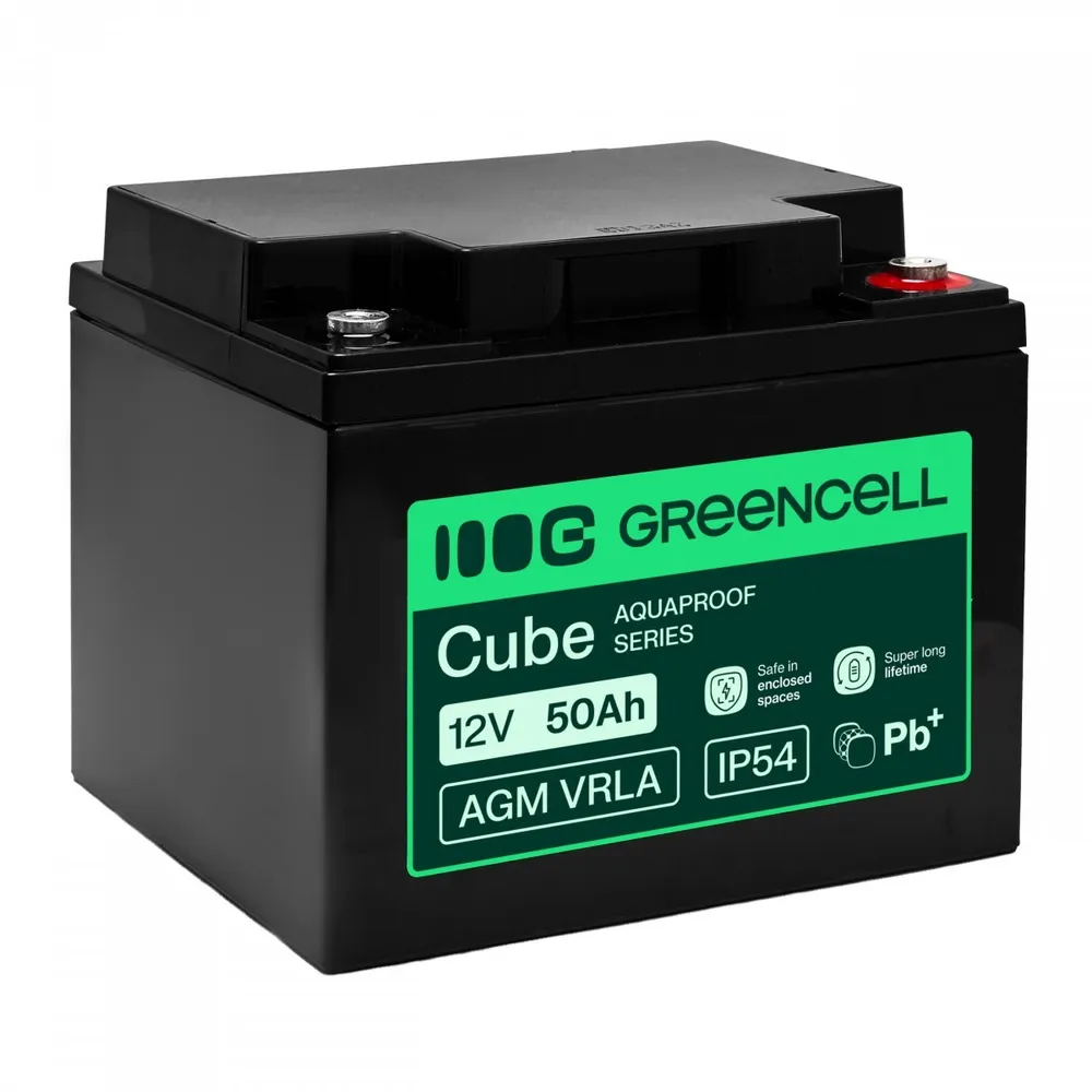 Bateria Green Cell AGM VRLA 12V 50Ah sem manutenção AGM12V50AH-H