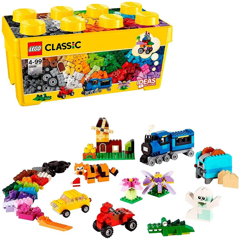 LEGO Classic: Caixa Média de Peças Criativas LEGO | Idades 4-99 | 484 Peças | Item 10696