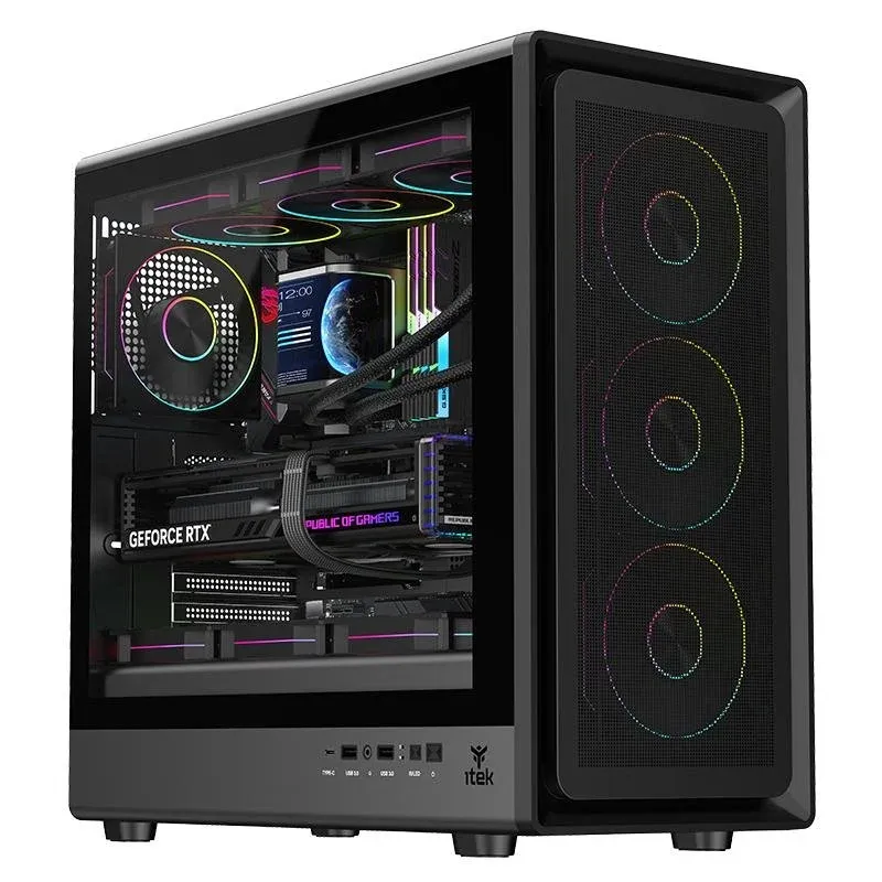 Torre ATX Itek MESHCORE 36B Gaming RGB Vidro Temperado USB-C