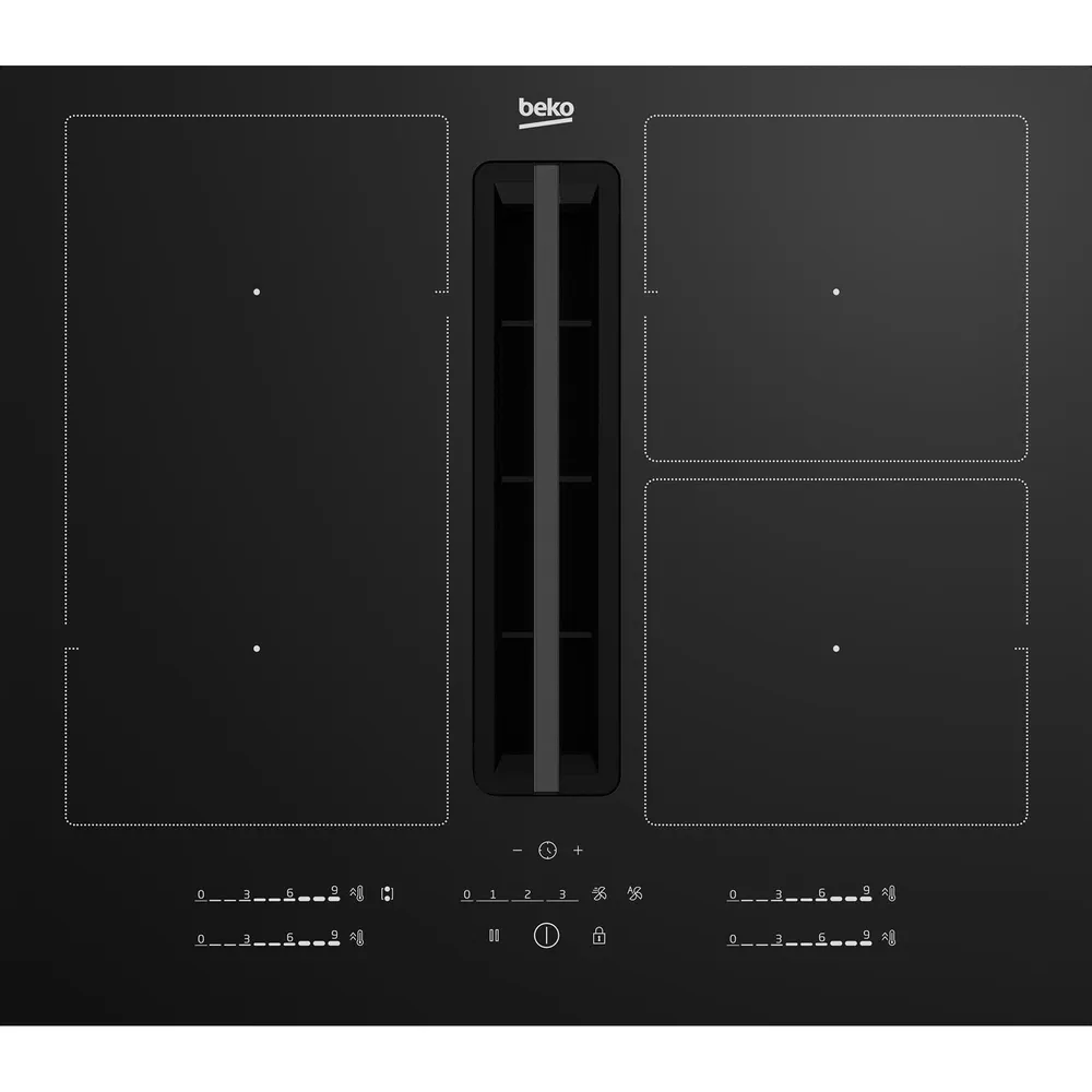 Placa de Indução Beko HIXI 64700 UF | Elétrica | 60 cm | 4 Zonas | Preto