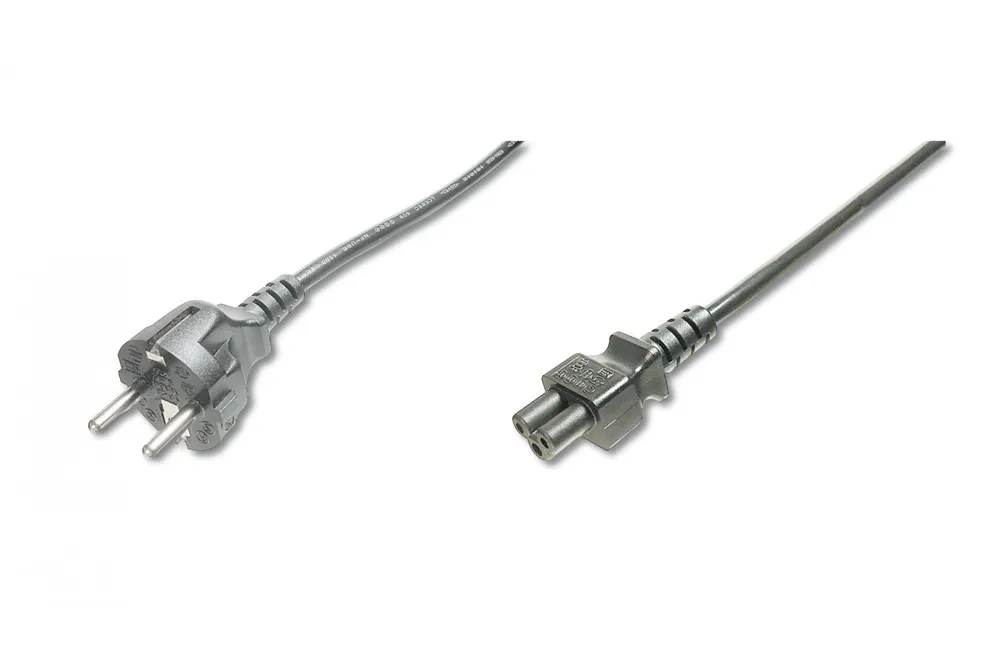 Cabo de alimentação Schuko/IEC C5 M/F reto preto 1,8 AK-440103-018-S