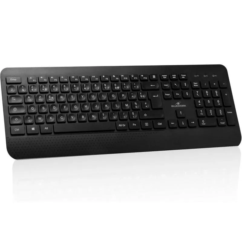Teclado Bluestork KB Office R2 sem fios AZERTY Francês Bluetooth e RF multimédia