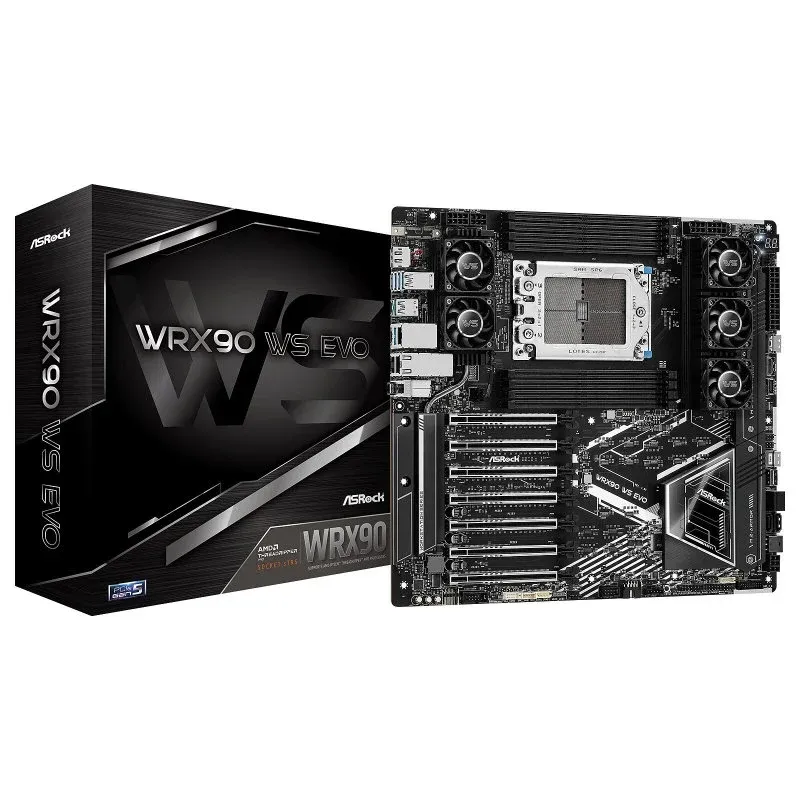 ASRock WRX90 WS EVO Chipset WRX90 Socket sTR5 E-ATX DDR5 PCIe 4.0 Ethernet 2.5G