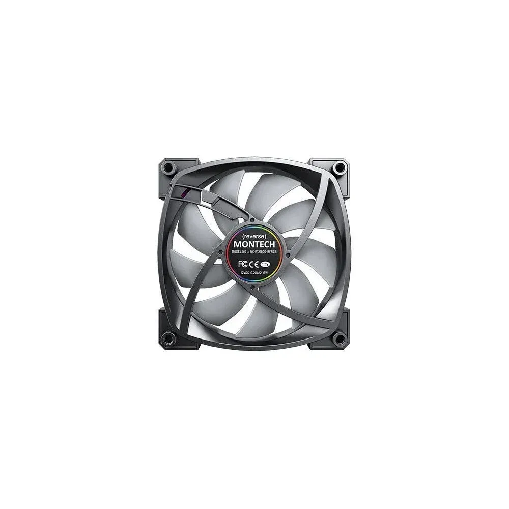 Ventoinha Montech RX120 PWM ARGB PWM 120mm Preto