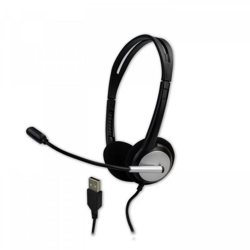 Auriculares MCL MK1A99BZCSQMUSBAB com cabo USB, cancelamento de ruído, escritório, preto