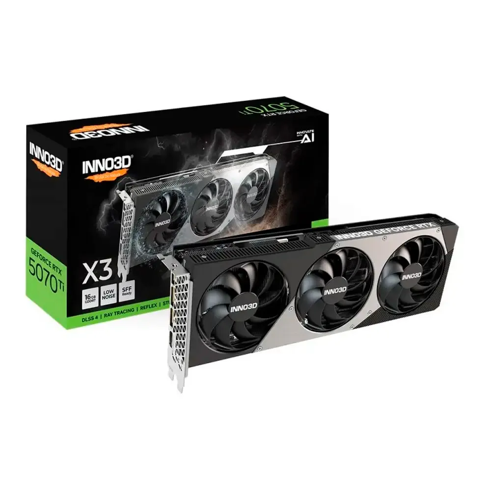 Placa Gráfica INNO3D NVIDIA GeForce RTX 5070 Ti Blackwell X3 OC 16GB GDDR7 DLSS4