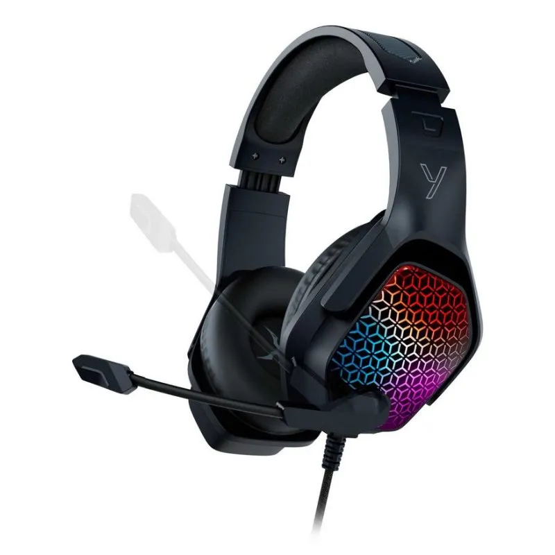 Auriculares Yenkee YHP 3006 Trinity com fio USB/3.5mm para música com microfone e luzes multicoloridas pretos