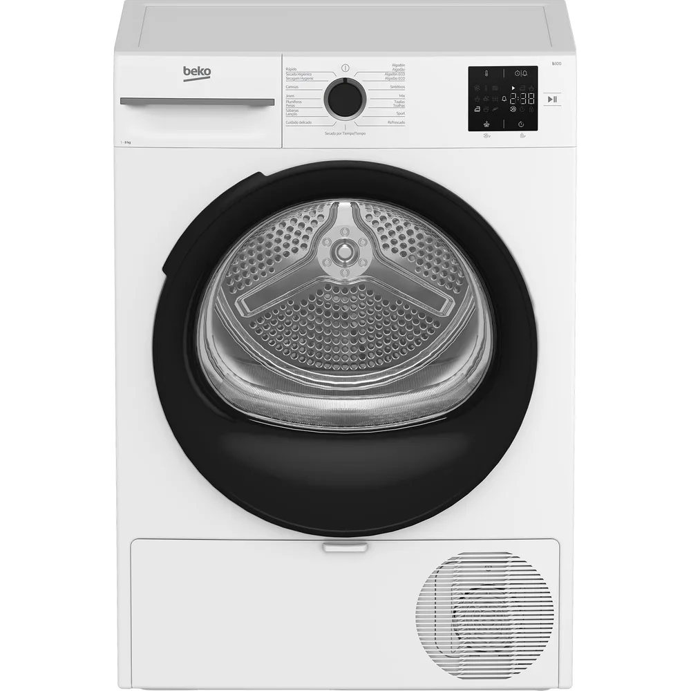 Máquina de Secar Roupa BEKO BM3T38220WB (8 kg - Bomba de Calor - Branco)