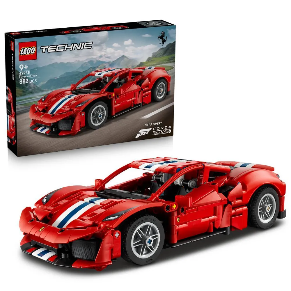 LEGO Technic: Carro Ferrari 488 PISTA | Idades 9+ | 882 Peças | Item 42235
