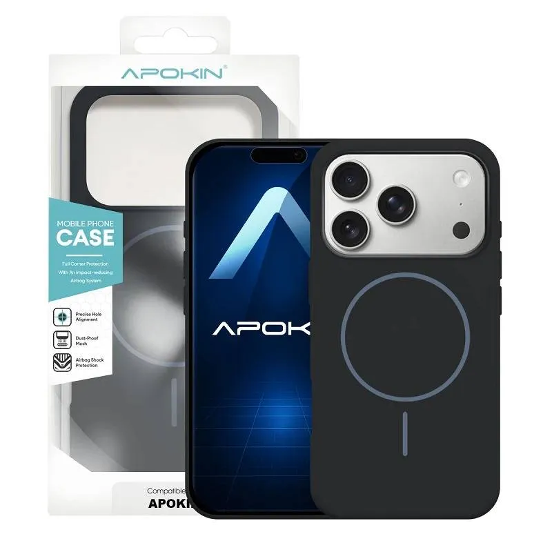 Capa Apokin Silicone Premium MagSafe iPhone 17 Pro Preta