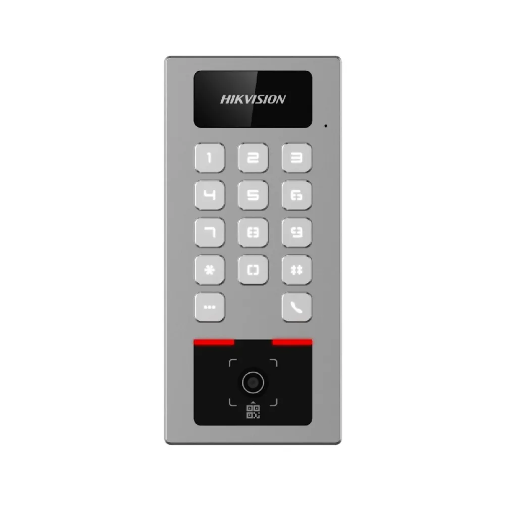 Controlo de Acesso Hikvision IP65 Cartão MF DESFire, QR e PIN - DS-K1T502DBWX-QR